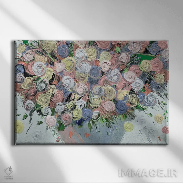 تابلو مدرن سری رز ۳-۰۱۳ اثر جونگ-هیون پارک - نمای روبهرو روی دیوار