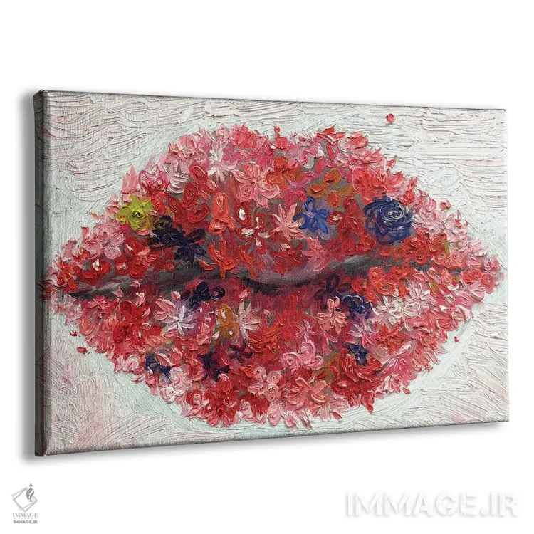 تابلو دکوراتیو گل در لب ها اثر جونگ-هیون پارک - نمای پرسپکتیو محصول