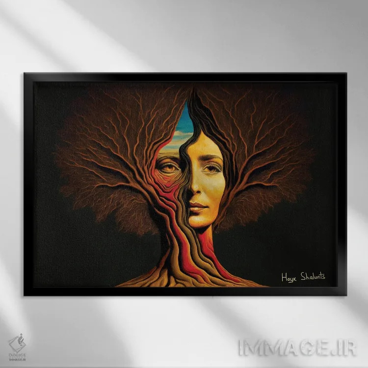 تابلو دکوراتیو بخشنده زندگی اثر هایک شالانتس - نمای قابدار مشکی