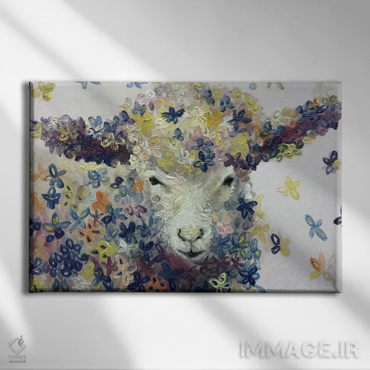 تابلو دکوراتیو گل در گوسفند اثر جونگ-هیون پارک - نمای روبهرو روی دیوار