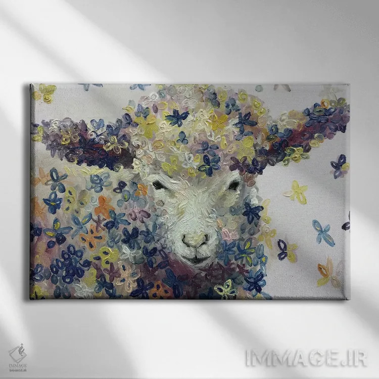 تابلو دکوراتیو گل در گوسفند اثر جونگ-هیون پارک - نمای روبهرو روی دیوار