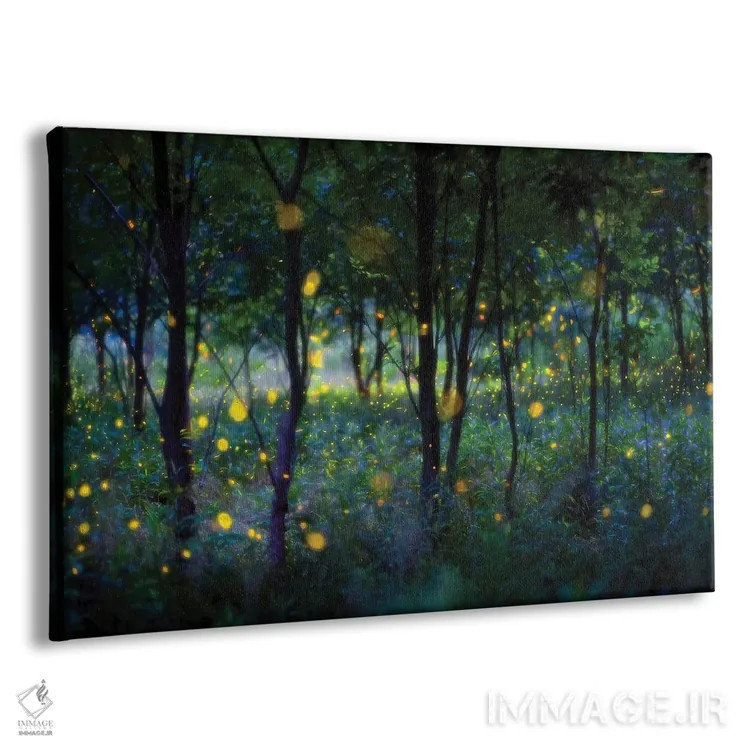 تابلو دکوراتیو کرم های شب تاب جادویی اثر هوا ژو - نمای پرسپکتیو محصول