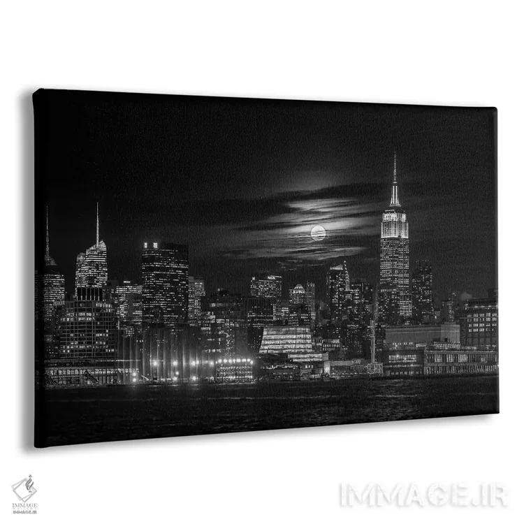 تابلو دکوراتیو منهتن در شب اثر هوا ژو - نمای پرسپکتیو محصول