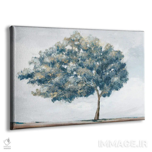تابلو دکوراتیو درخت آبی طلایی اثر ایان سی - نمای پرسپکتیو محصول