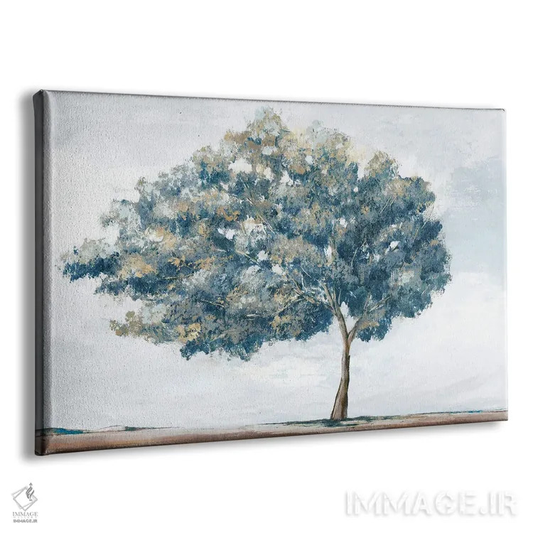 تابلو دکوراتیو درخت آبی طلایی اثر ایان سی - نمای پرسپکتیو محصول