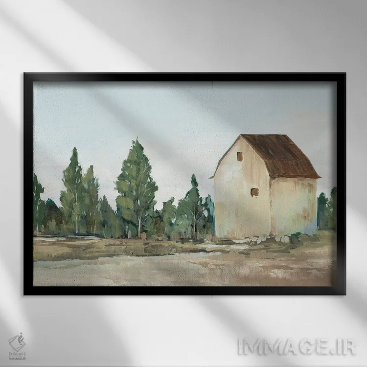 تابلو دکوراتیو انبار زرد سه اثر ایان سی - نمای قابدار مشکی