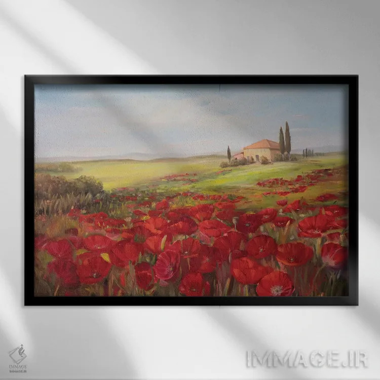 تابلو دکوراتیو خاطرات توسکانی دو اثر ساندرا یافراته - نمای قابدار مشکی