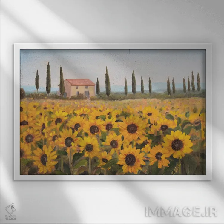 تابلو دکوراتیو خاطرات توسکانی یک اثر ساندرا یافراته - نمای قابدار سفید