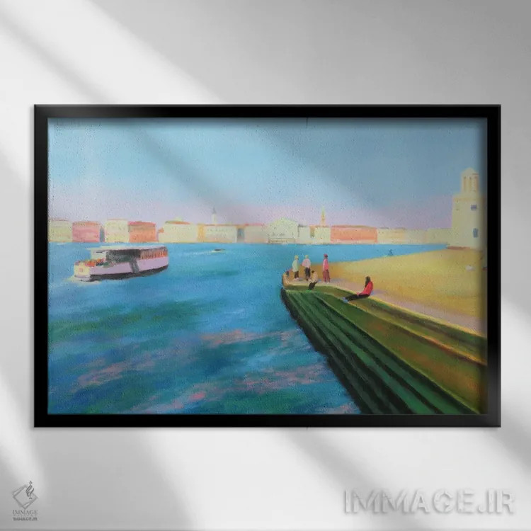 تابلو مدرن ونیز اثر ایوا باکلانه - نمای قابدار مشکی