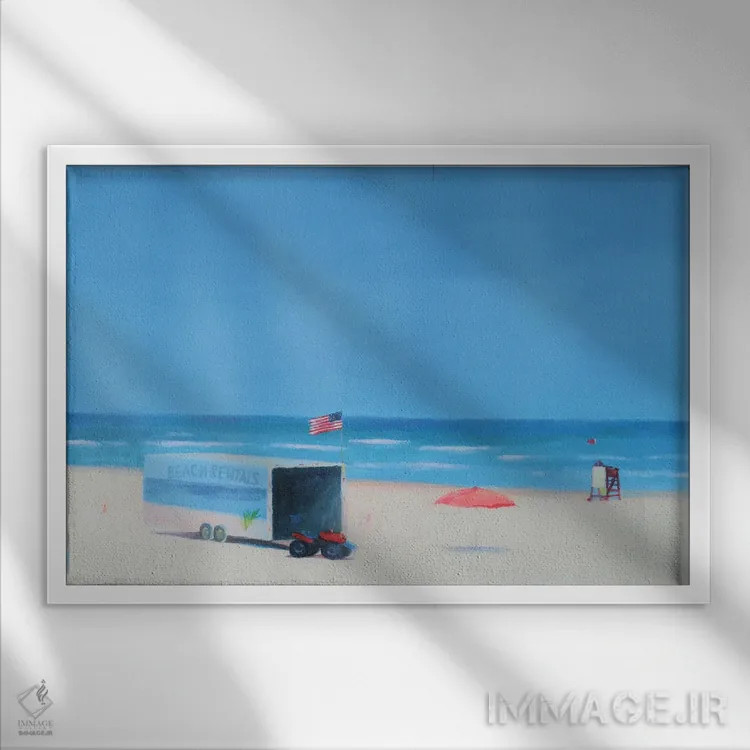 تابلو مدرن اجاره های ساحلی اثر ایوا باکلانه - نمای قابدار سفید