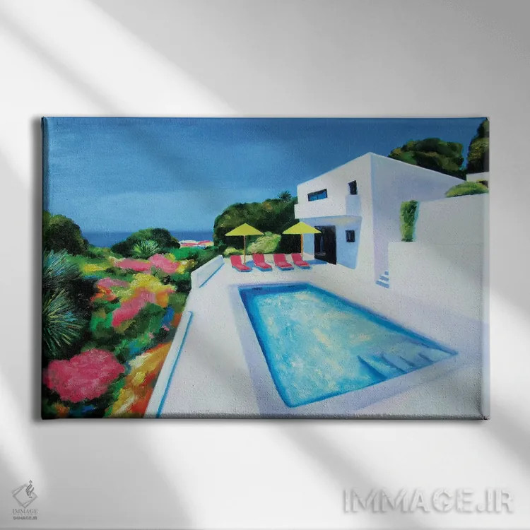 تابلو دکوراتیو خورشید بعدازظهر اثر ایوا باکلانه - نمای روبهرو روی دیوار