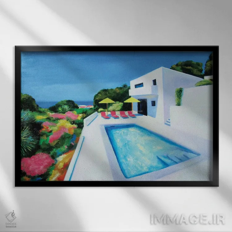 تابلو دکوراتیو خورشید بعدازظهر اثر ایوا باکلانه - نمای قابدار مشکی