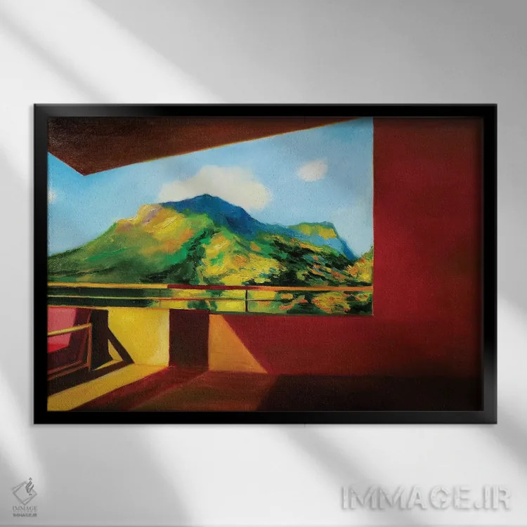 تابلو مدرن نور غروب اثر ایوا باکلانه - نمای قابدار مشکی