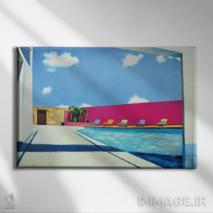 تابلو مدرن آسمان اواخر تابستان اثر ایوا باکلانه - نمای روبهرو روی دیوار