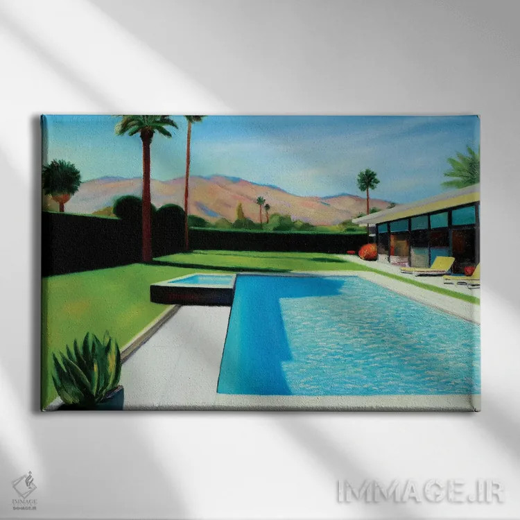 تابلو مدرن دوشنبه پالم اسپرینگز اثر ایوا باکلانه - نمای روبهرو روی دیوار