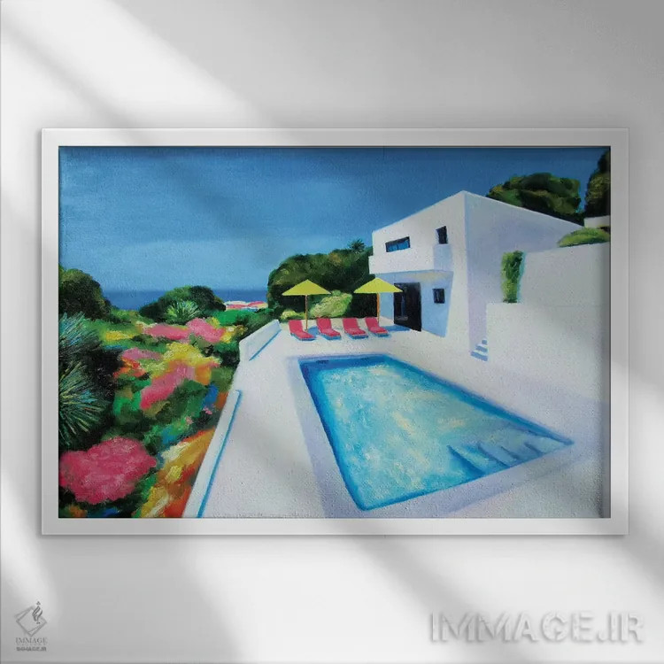 تابلو دکوراتیو خورشید بعدازظهر اثر ایوا باکلانه - نمای قابدار سفید