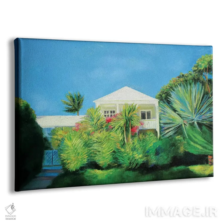 تابلو دکوراتیو ویلای سفید اثر ایوا باکلانه - نمای پرسپکتیو محصول