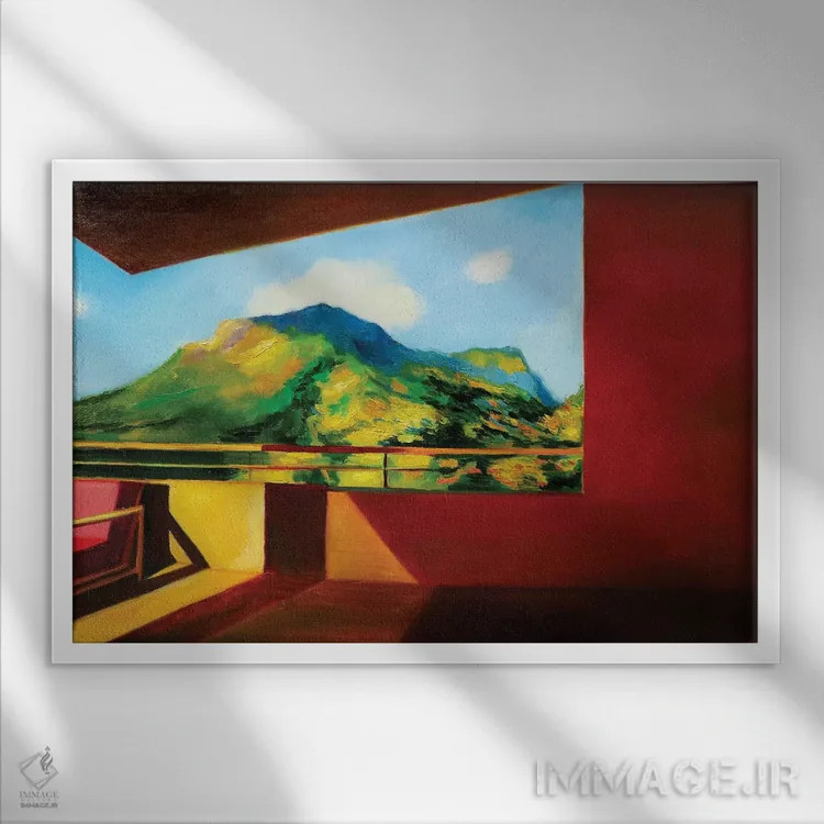 تابلو مدرن نور غروب اثر ایوا باکلانه - نمای قابدار سفید