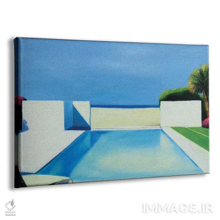 تابلو مدرن استخر کنار ساحل اثر ایوا باکلانه - نمای پرسپکتیو محصول