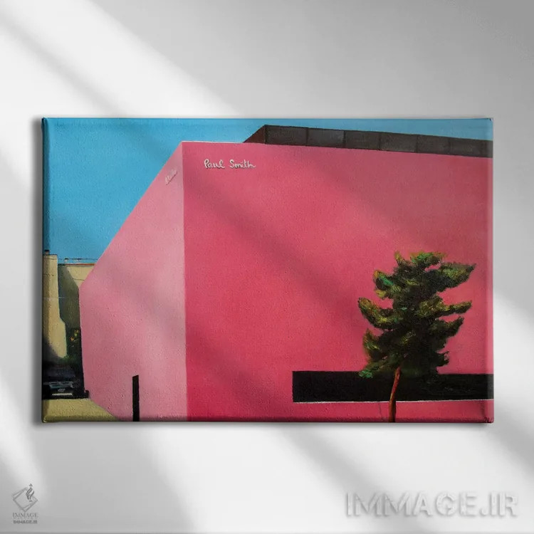 تابلو مدرن دیوار صورتی اثر ایوا باکلانه - نمای روبهرو روی دیوار