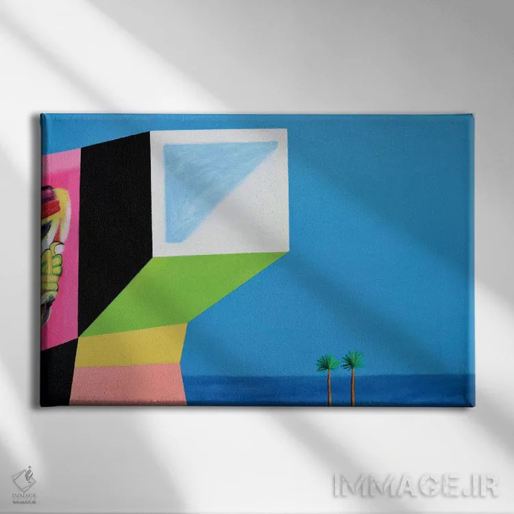 تابلو دکوراتیو خانه با دیوارنویسی اثر ایوا باکلانه - نمای روبهرو روی دیوار