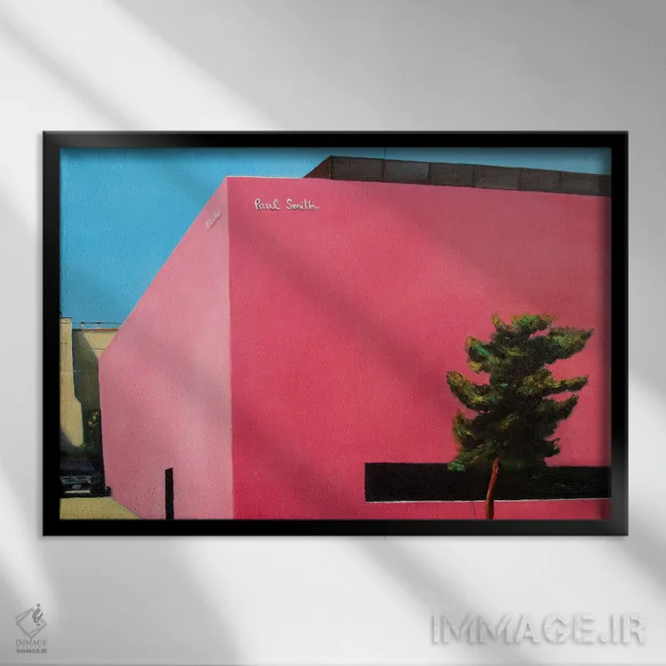 تابلو مدرن دیوار صورتی اثر ایوا باکلانه - نمای قابدار مشکی