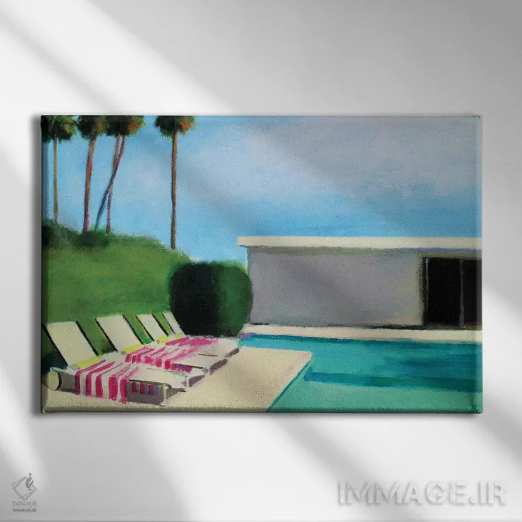 تابلو دکوراتیو کنار استخر شنا اثر ایوا باکلانه - نمای روبهرو روی دیوار