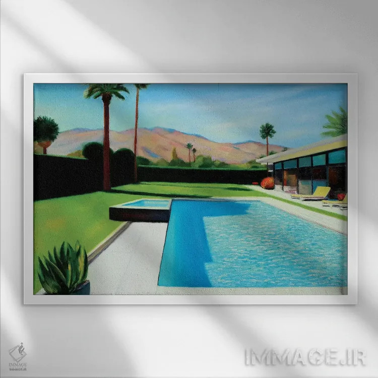 تابلو مدرن دوشنبه پالم اسپرینگز اثر ایوا باکلانه - نمای قابدار سفید