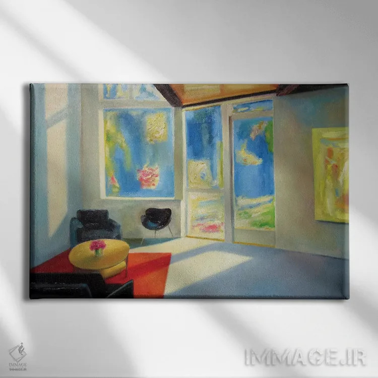 تابلو مدرن بعدازظهر بهاری اثر ایوا باکلانه - نمای روبهرو روی دیوار