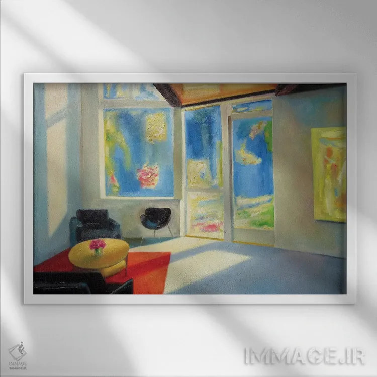 تابلو مدرن بعدازظهر بهاری اثر ایوا باکلانه - نمای قابدار سفید