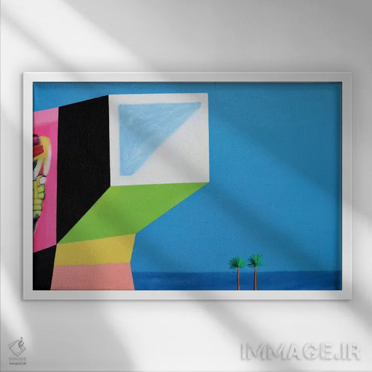 تابلو دکوراتیو خانه با دیوارنویسی اثر ایوا باکلانه - نمای قابدار سفید