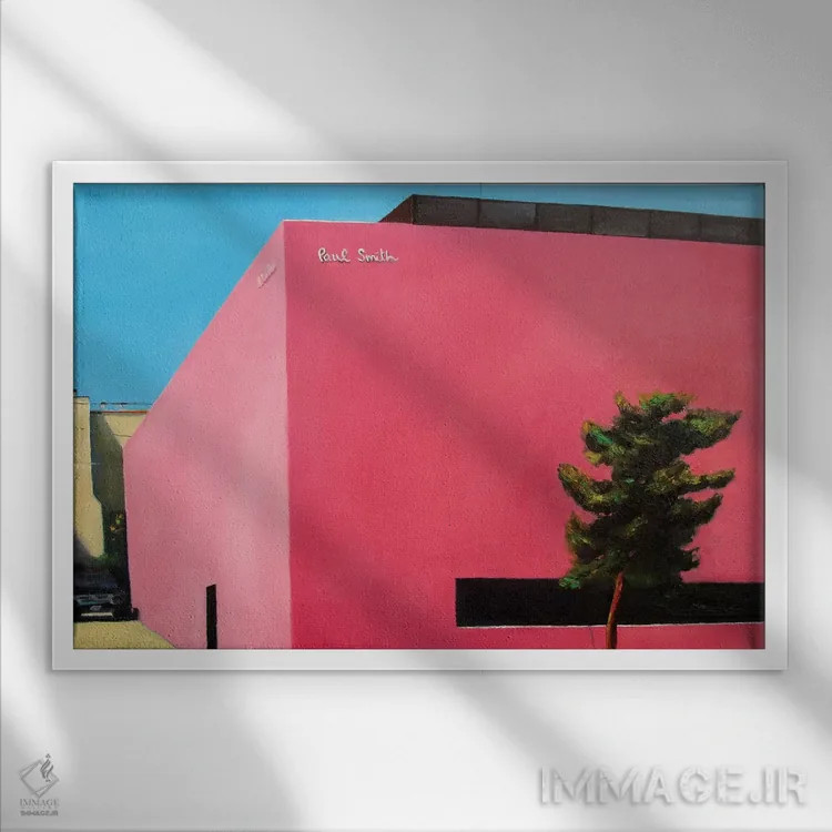 تابلو مدرن دیوار صورتی اثر ایوا باکلانه - نمای قابدار سفید