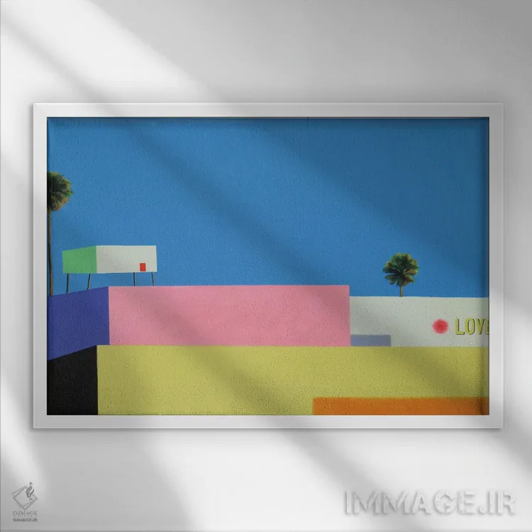 تابلو مدرن عشق کالی اثر ایوا باکلانه - نمای قابدار سفید