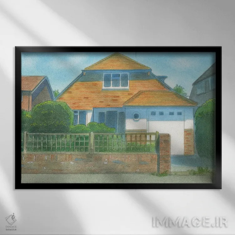 تابلو دکوراتیو خانه ییلاقی چاله اثر ایان بک - نمای قابدار مشکی