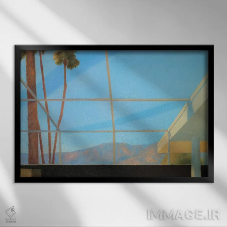 تابلو مدرن اتاق با منظره، منظره کوهستان اثر ایوا باکلانه - نمای قابدار مشکی