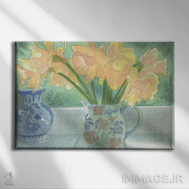 تابلو دکوراتیو نرگس دو اثر ایان بک - نمای روبهرو روی دیوار