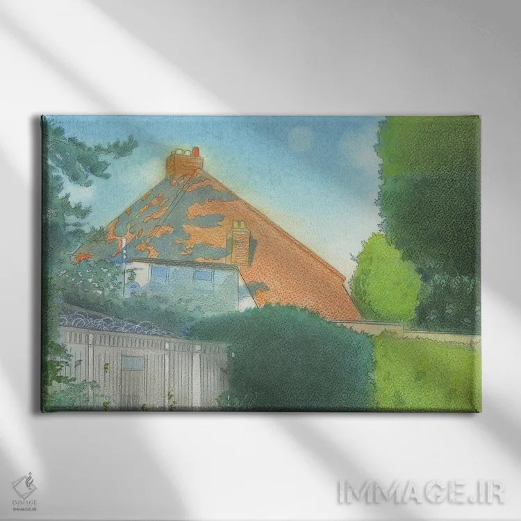 تابلو دکوراتیو ماه روز هنگام در آیلزورث اثر ایان بک - نمای روبهرو روی دیوار