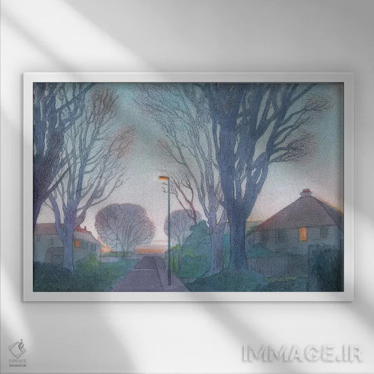 تابلو دکوراتیو عصر زمستانی آیلزورث اثر ایان بک - نمای قابدار سفید