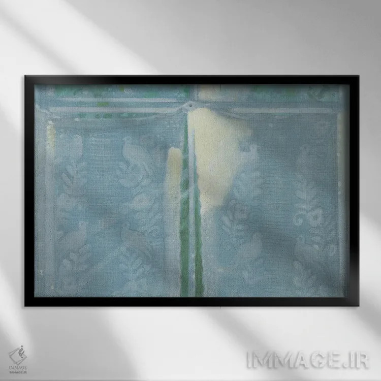 تابلو دکوراتیو نور روی پرده های قدیمی فرانسوی اثر ایان بک - نمای قابدار مشکی