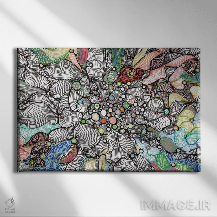 تابلو انتزاعی کف دریا اثر نوئمی ایبارز - نمای روبهرو روی دیوار