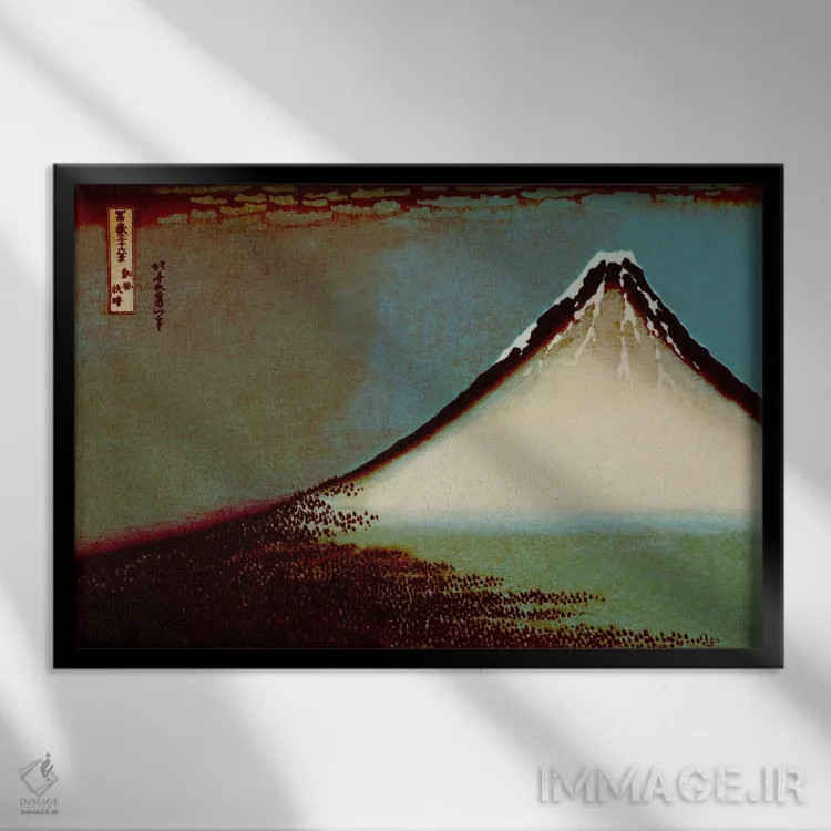 تابلو دکوراتیو کوه فوجی در مه اثر فایو بای فایو کالکتیو - نمای قابدار مشکی