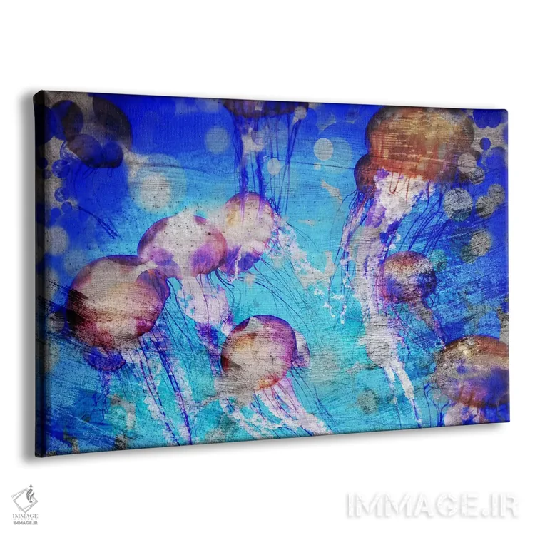 تابلو دکوراتیو عروس های دریایی اثر فایو بای فایو کالکتیو - نمای پرسپکتیو محصول