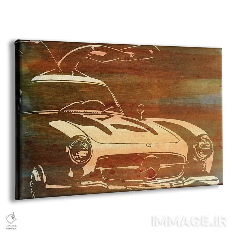 تابلو دکوراتیو بال های قدیمی با آلومینیوم نارنجی برس خورده اثر فایو بای فایو کالکتیو - نمای پرسپکتیو محصول