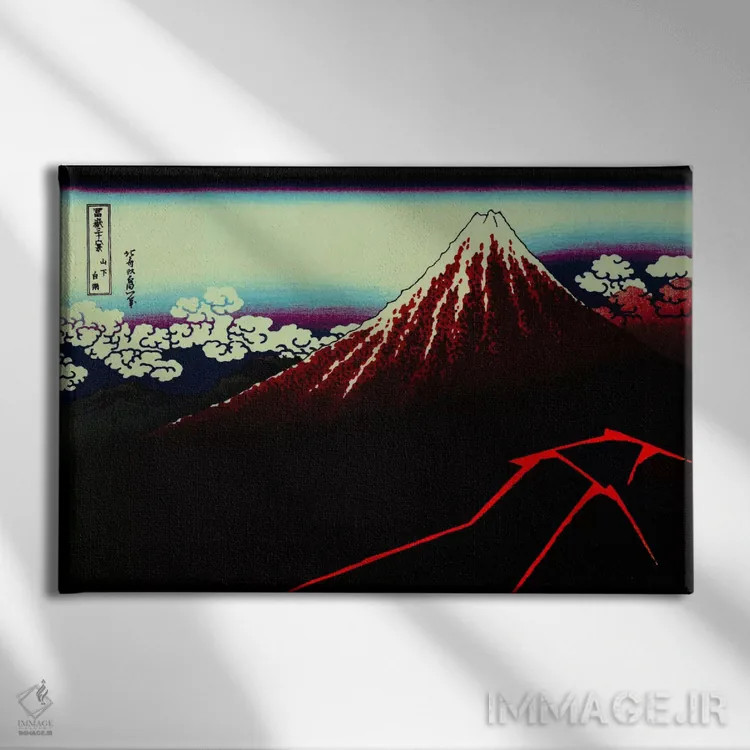 تابلو دکوراتیو صاعقه تیره زیر قله اثر فایو بای فایو کالکتیو - نمای روبهرو روی دیوار