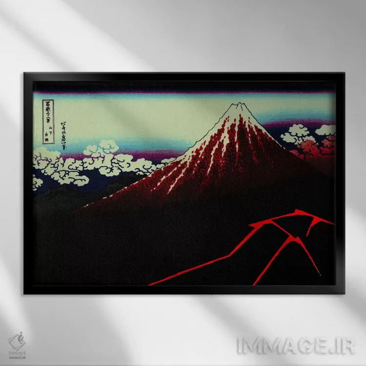 تابلو دکوراتیو صاعقه تیره زیر قله اثر فایو بای فایو کالکتیو - نمای قابدار مشکی