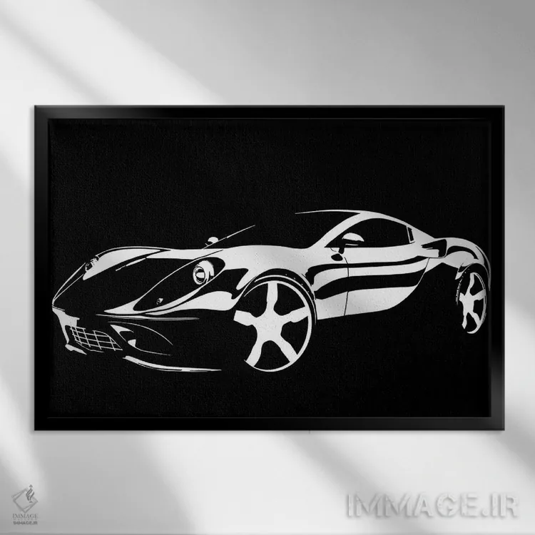 تابلو دکوراتیو حرکت سفید اثر فایو بای فایو کالکتیو - نمای قابدار مشکی