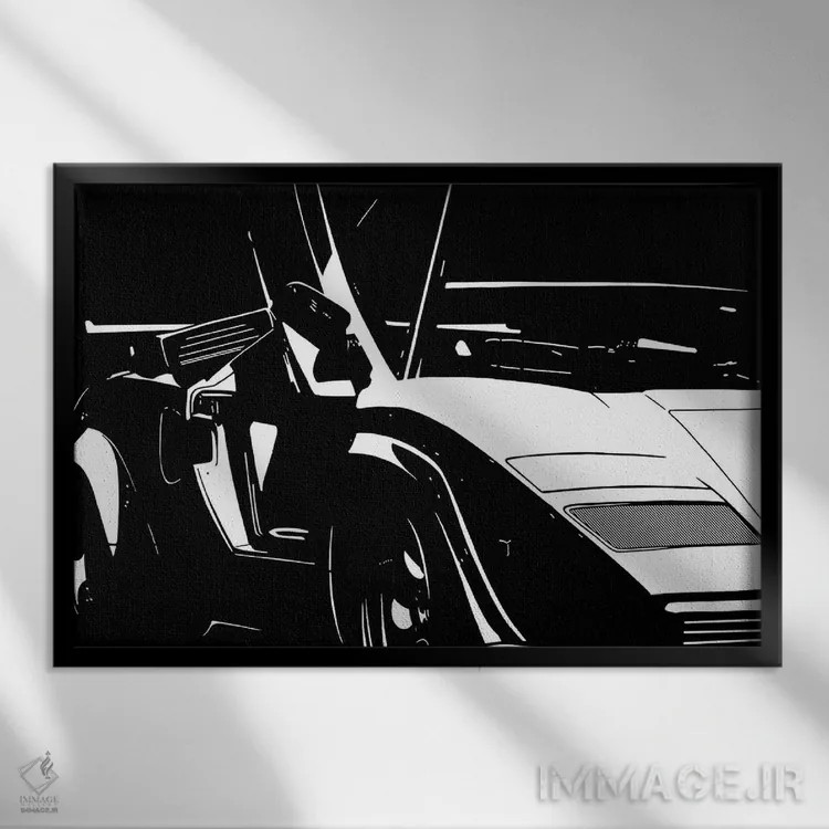 تابلو دکوراتیو سفید شیک و رترو اثر فایو بای فایو کالکتیو - نمای قابدار مشکی