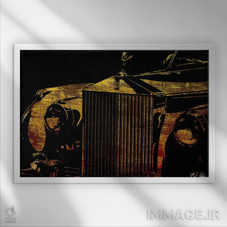 تابلو دکوراتیو طلای اصیل انگلستان اثر فایو بای فایو کالکتیو - نمای قابدار سفید