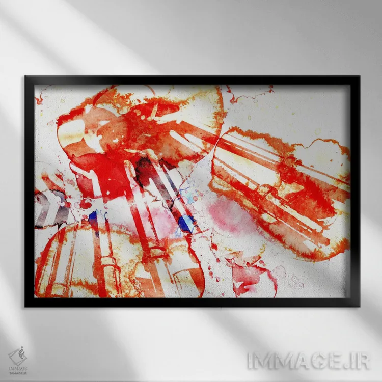 تابلو دکوراتیو نی انبان رنگ شده اثر فایو بای فایو کالکتیو - نمای قابدار مشکی