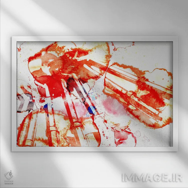 تابلو دکوراتیو نی انبان رنگ شده اثر فایو بای فایو کالکتیو - نمای قابدار سفید